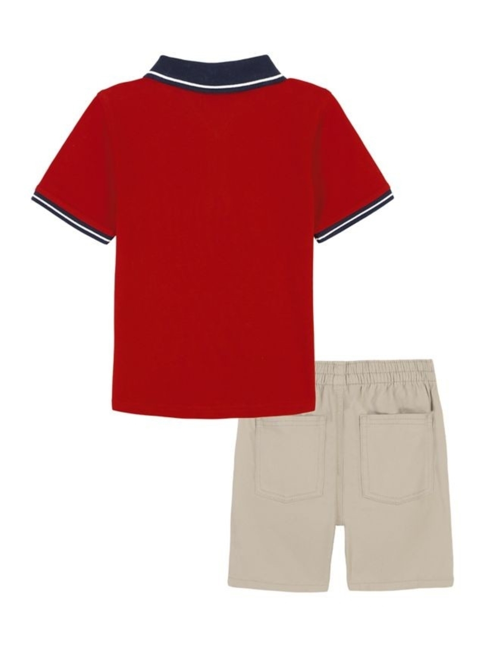 Tommy Hilfiger Boys Red Polo Shirt & Khaki Shorts Set